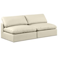 Comfy Cream Vegan Leather Modular Sofa