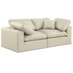Comfy Cream Vegan Leather Modular Sofa