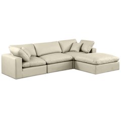 Comfy Cream Vegan Leather Modular Sectional