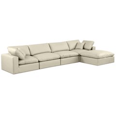 Comfy Cream Vegan Leather Modular Sectional