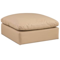 Comfy Tan Vegan Leather Modular Ottoman