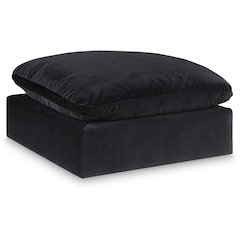 Comfy Black Velvet Modular Ottoman