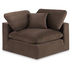 Comfy Brown Velvet Modular Corner Chair