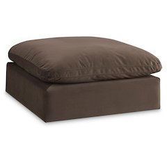 Comfy Brown Velvet Modular Ottoman