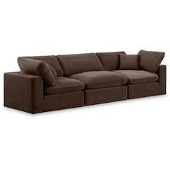 Comfy Brown Velvet Modular Sofa