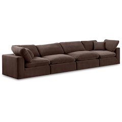 Comfy Brown Velvet Modular Sofa