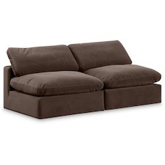 Comfy Brown Velvet Modular Sofa