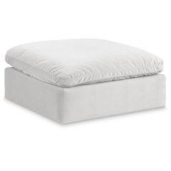 Comfy Cream Velvet Modular Ottoman
