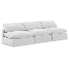 Comfy Cream Velvet Modular Sofa