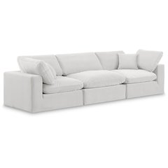 Comfy Cream Velvet Modular Sofa