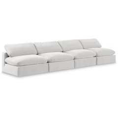 Comfy Cream Velvet Modular Sofa