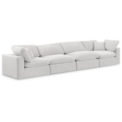Comfy Cream Velvet Modular Sofa