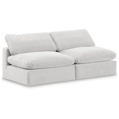 Comfy Cream Velvet Modular Sofa