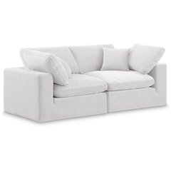 Comfy Cream Velvet Modular Sofa