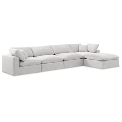 Comfy Cream Velvet Modular Sectional