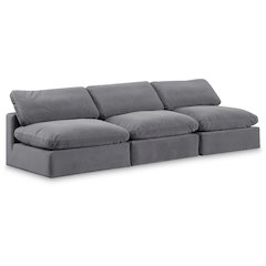 Comfy Grey Velvet Modular Sofa
