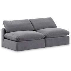 Comfy Grey Velvet Modular Sofa