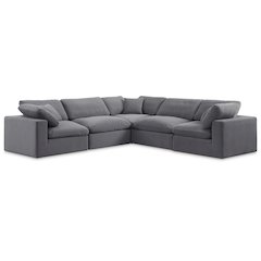 Comfy Grey Velvet Modular Sectional