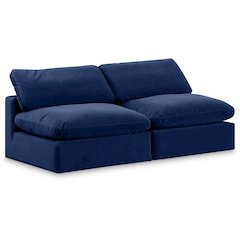 Comfy Navy Velvet Modular Sofa