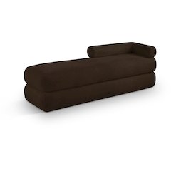 Kennedy Brown Faux Shearling Teddy Fabric Bench