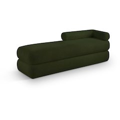 Kennedy Green Faux Shearling Teddy Fabric Bench