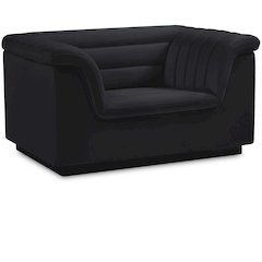 Cascade Black Velvet Fabric Chair