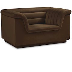 Cascade Brown Velvet Fabric Chair