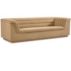 Cascade Camel Velvet Fabric Sofa