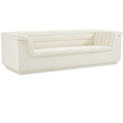Cascade Cream Velvet Fabric Sofa