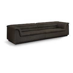 Cascade Brown Boucle Fabric Modular Sofa