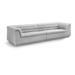 Cascade Grey Boucle Fabric Modular Sofa