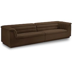 Cascade Brown Velvet Fabric Modular Sofa
