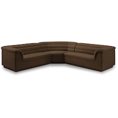 Cascade Brown Velvet Fabric Modular Sectional