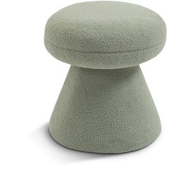 Drum Mint Faux Shearling Teddy Fabric Ottoman/Stool