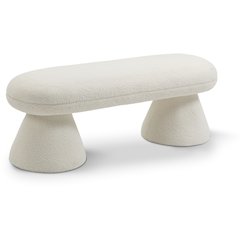 Drum Cream Faux Shearling Teddy Fabric Bench
