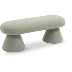 Drum Mint Faux Shearling Teddy Fabric Bench