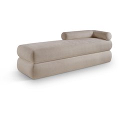 Kennedy Beige Chenille Fabric Bench