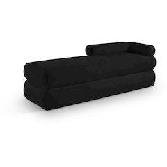 Kennedy Black Chenille Fabric Bench