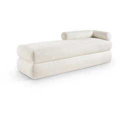 Kennedy Cream Chenille Fabric Bench