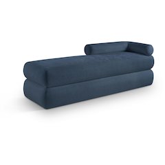 Kennedy Light Blue Chenille Fabric Bench