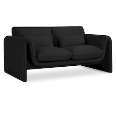 Stylus Black Boucle Fabric Loveseat