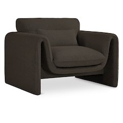 Stylus Brown Boucle Fabric Chair