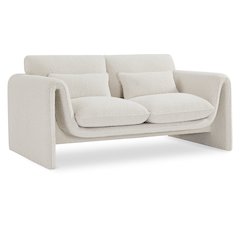 Stylus Cream Boucle Fabric Loveseat