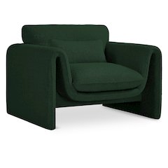 Stylus Green Boucle Fabric Chair