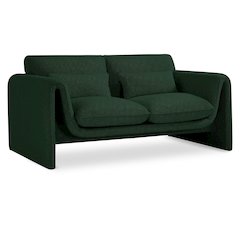Stylus Green Boucle Fabric Loveseat