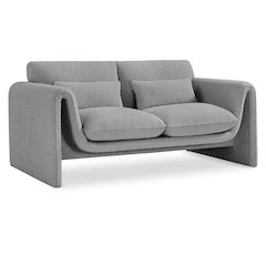 Stylus Grey Boucle Fabric Loveseat