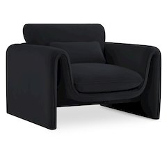 Sloan Black Velvet Fabric Chair