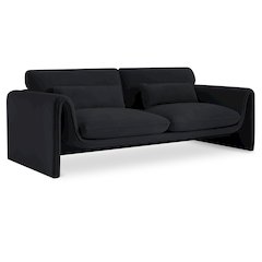 Sloan Black Velvet Fabric Sofa
