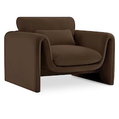 Sloan Brown Velvet Fabric Chair