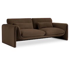 Sloan Brown Velvet Fabric Sofa